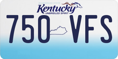 KY license plate 750VFS