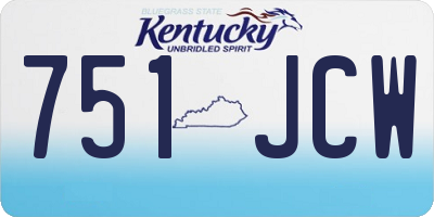 KY license plate 751JCW