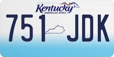 KY license plate 751JDK