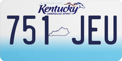 KY license plate 751JEU