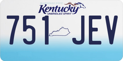 KY license plate 751JEV