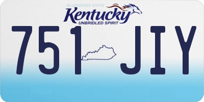 KY license plate 751JIY