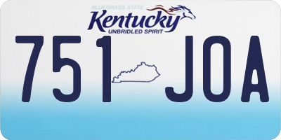 KY license plate 751JOA