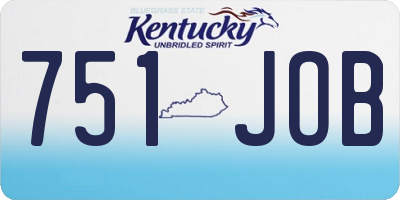 KY license plate 751JOB
