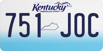 KY license plate 751JOC