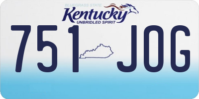 KY license plate 751JOG