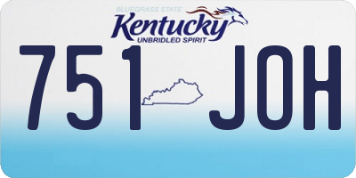 KY license plate 751JOH