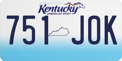 KY license plate 751JOK