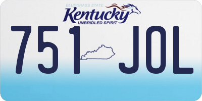 KY license plate 751JOL