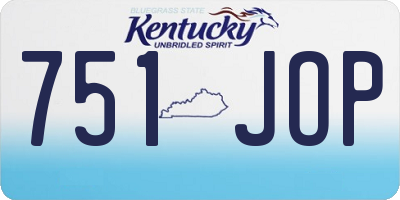 KY license plate 751JOP