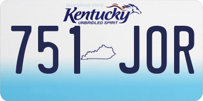 KY license plate 751JOR