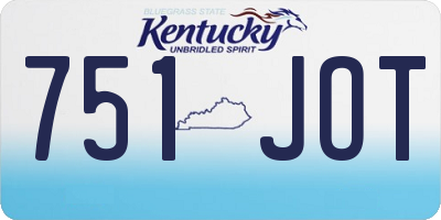 KY license plate 751JOT