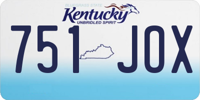 KY license plate 751JOX