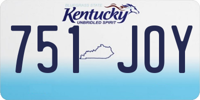 KY license plate 751JOY