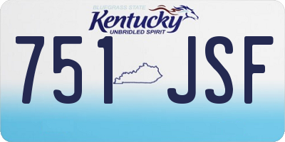 KY license plate 751JSF