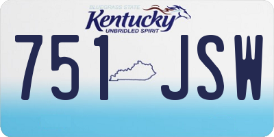 KY license plate 751JSW