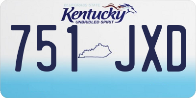 KY license plate 751JXD