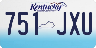 KY license plate 751JXU