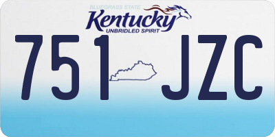 KY license plate 751JZC
