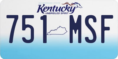 KY license plate 751MSF