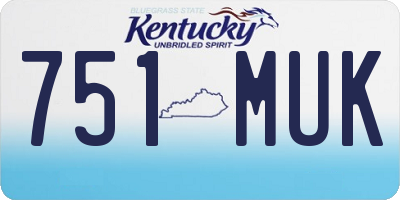 KY license plate 751MUK