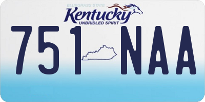 KY license plate 751NAA