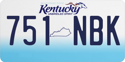 KY license plate 751NBK