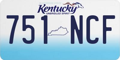 KY license plate 751NCF