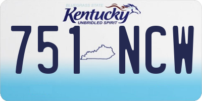KY license plate 751NCW
