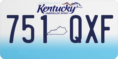 KY license plate 751QXF