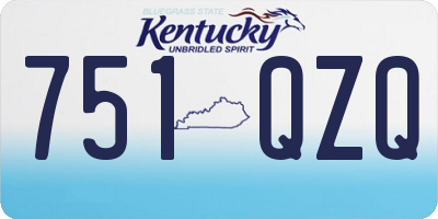 KY license plate 751QZQ