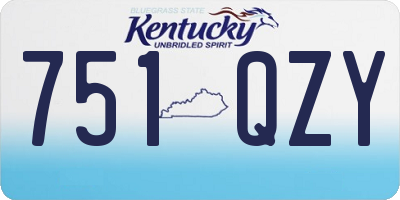 KY license plate 751QZY