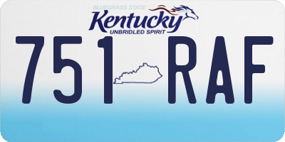 KY license plate 751RAF
