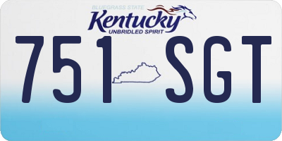 KY license plate 751SGT
