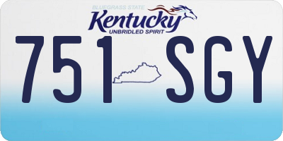 KY license plate 751SGY