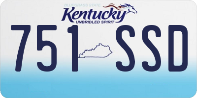 KY license plate 751SSD