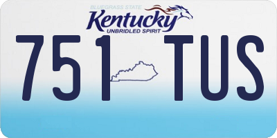 KY license plate 751TUS