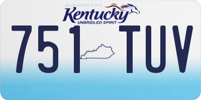 KY license plate 751TUV