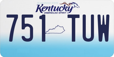 KY license plate 751TUW
