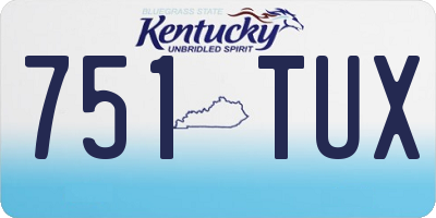 KY license plate 751TUX