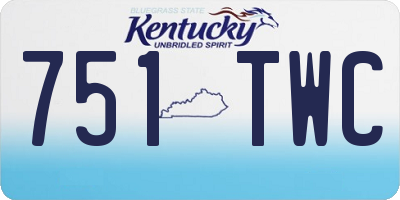 KY license plate 751TWC