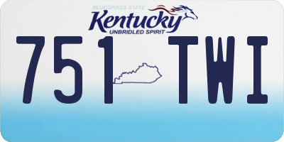 KY license plate 751TWI