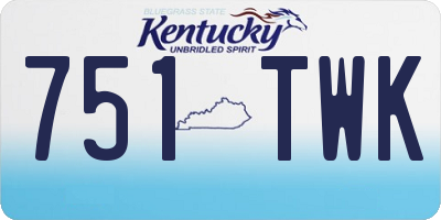 KY license plate 751TWK