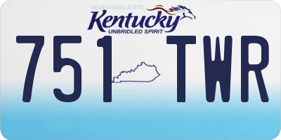 KY license plate 751TWR