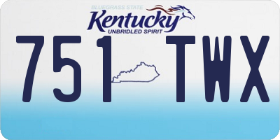 KY license plate 751TWX