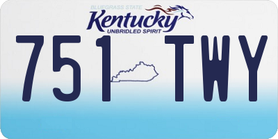 KY license plate 751TWY