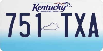 KY license plate 751TXA