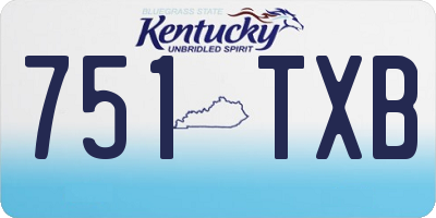 KY license plate 751TXB