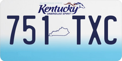 KY license plate 751TXC