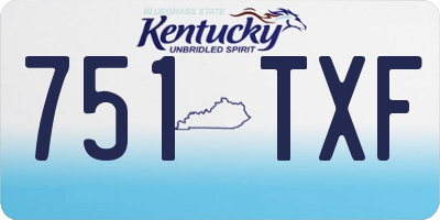 KY license plate 751TXF